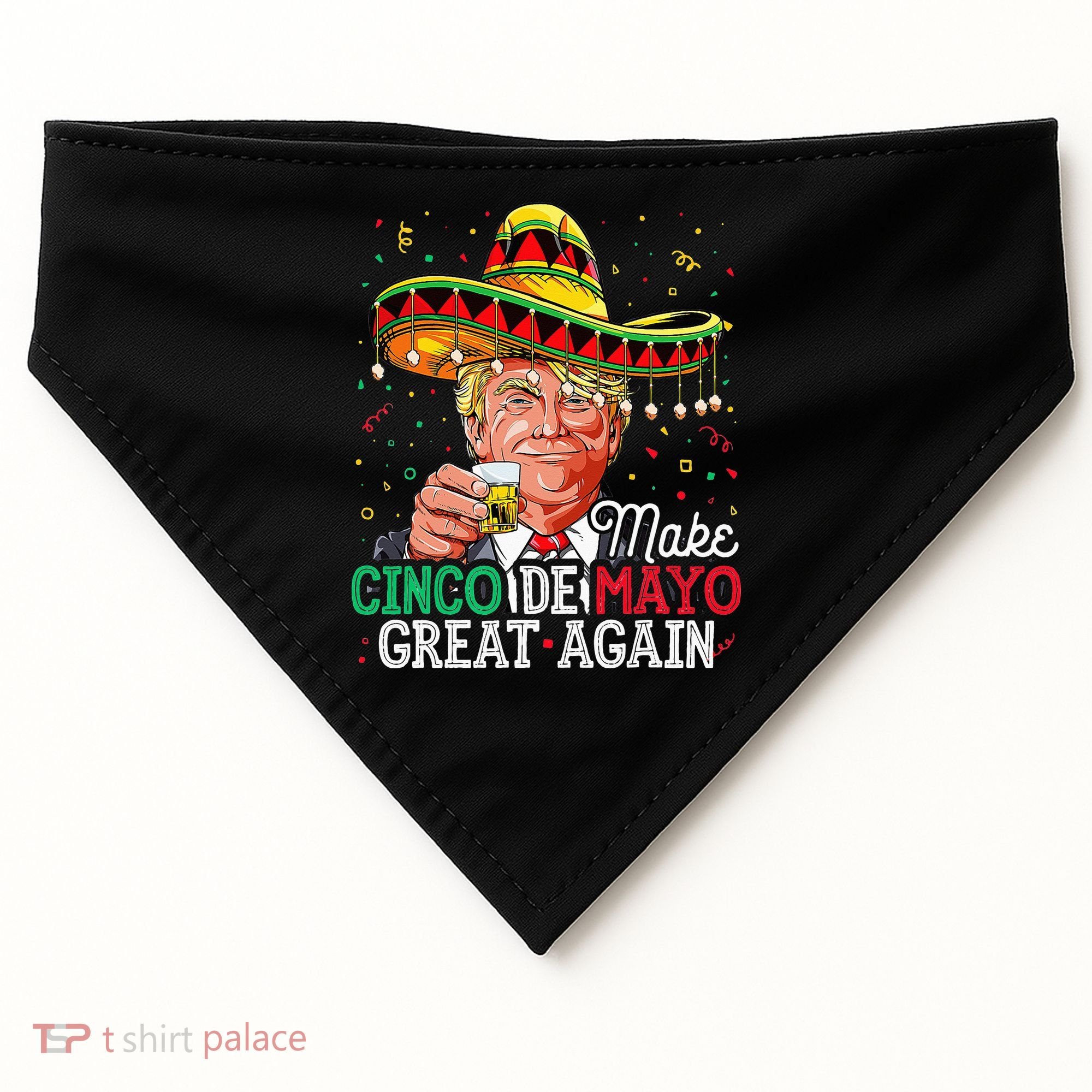 Make Cinco De Mayo Great Again Trump Sombrero USA-Made Doggie Bandana