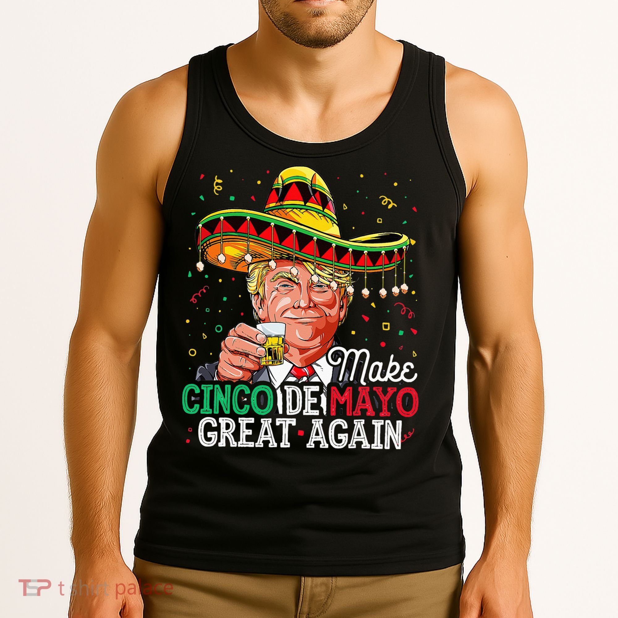 Make Cinco De Mayo Great Again Trump Sombrero Tank Top
