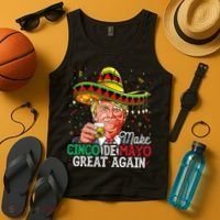 Make Cinco De Mayo Great Again Trump Sombrero Tank Top thumb 4