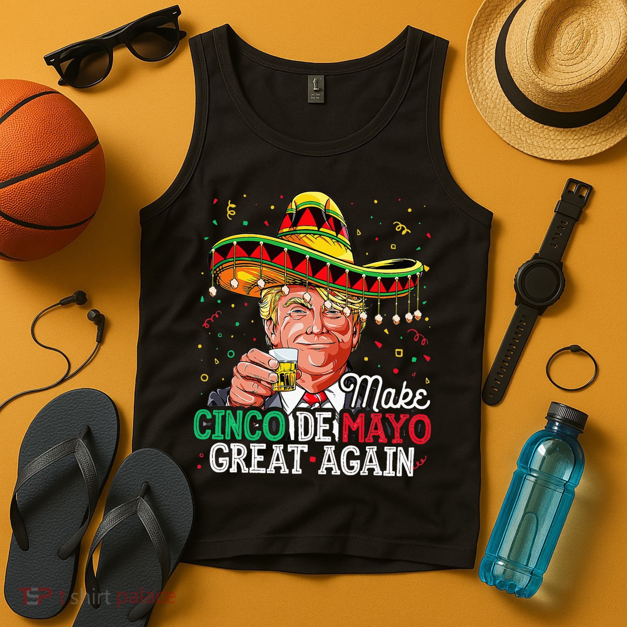Make Cinco De Mayo Great Again Trump Sombrero Tank Top