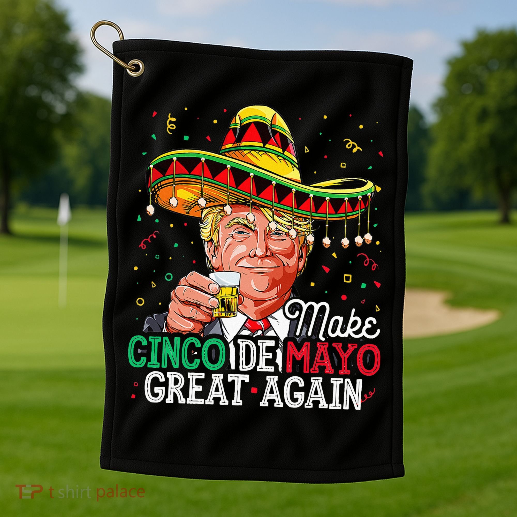 Make Cinco De Mayo Great Again Trump Sombrero Golf Towel