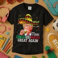 Make Cinco De Mayo Great Again Trump Sombrero Kids T-Shirt thumb 3
