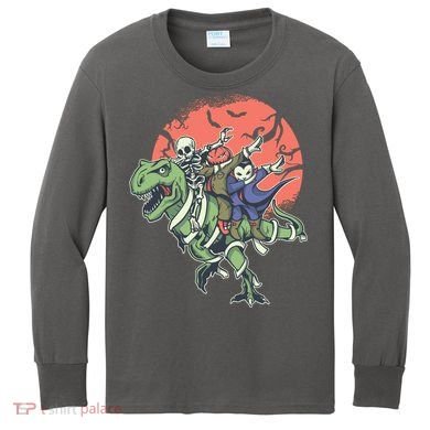 Monster Cartoons Dabbing Kids Long Sleeve Shirt
