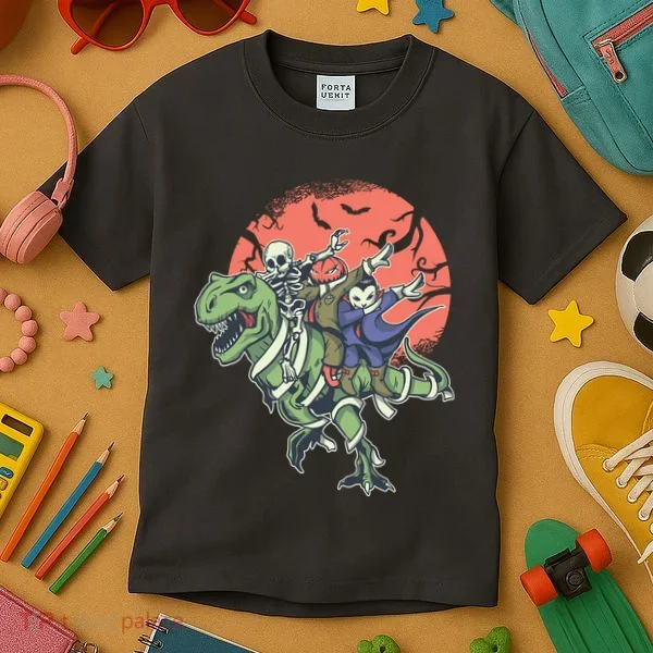 Monster Cartoons Dabbing Kids T-Shirt