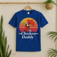 Mens Chicken Daddy Vintage Poultry Farmer Rooster Cool Gift T-Shirt thumb 2