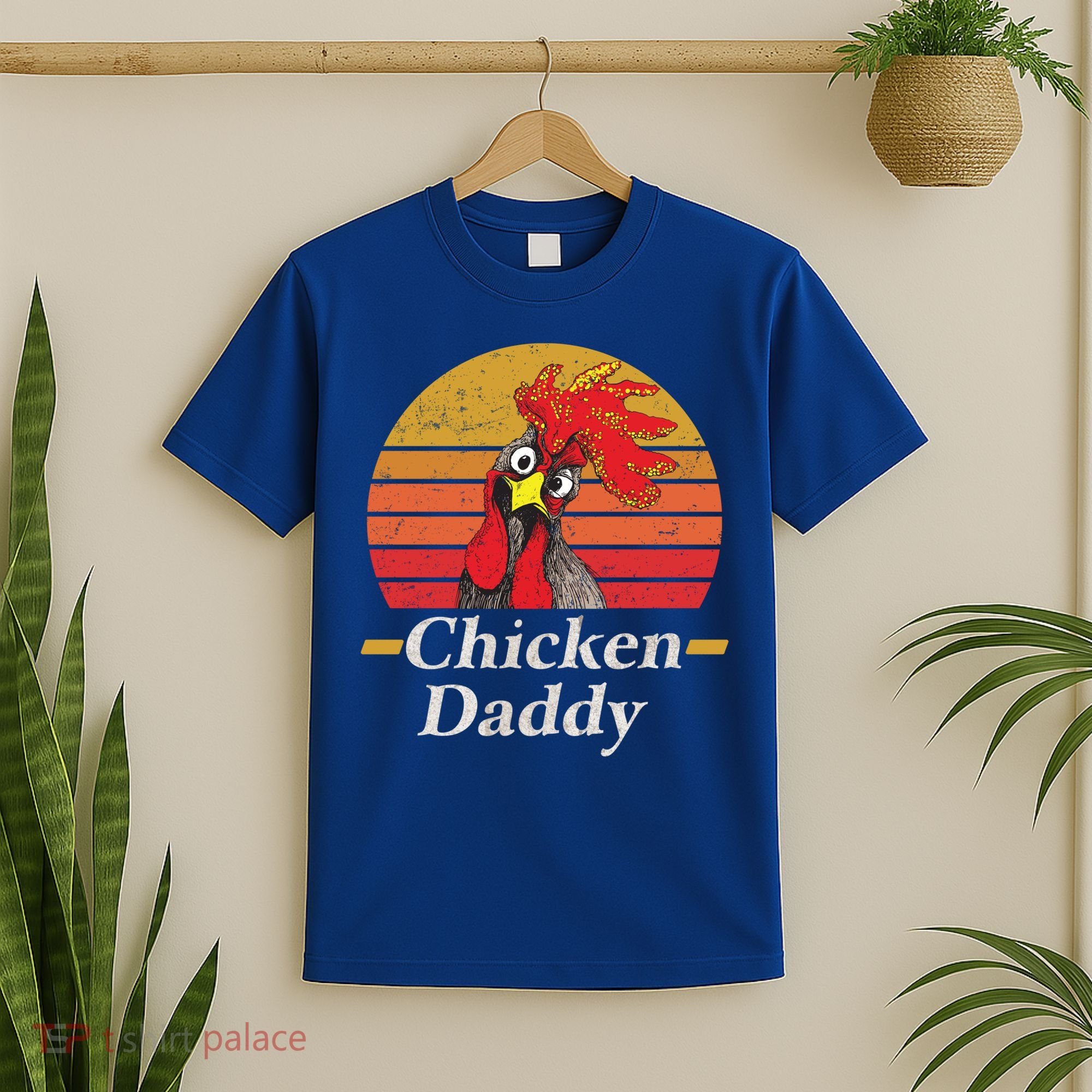 Mens Chicken Daddy Vintage Poultry Farmer Rooster Cool Gift T-Shirt