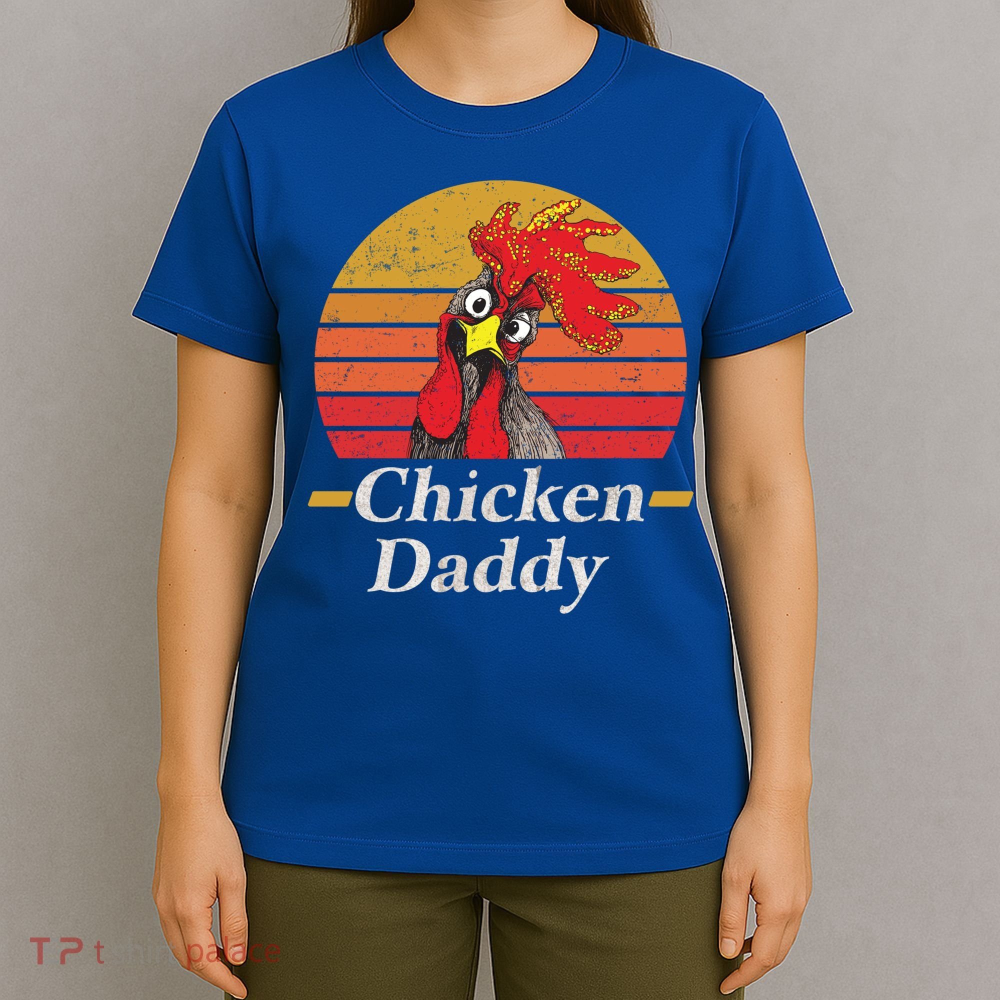 Mens Chicken Daddy Vintage Poultry Farmer Rooster Cool Gift T-Shirt