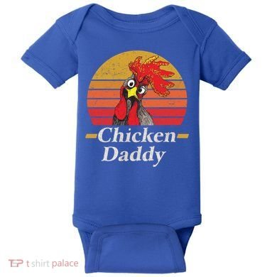 Mens Chicken Daddy Vintage Poultry Farmer Rooster Cool Gift Baby Bodysuit