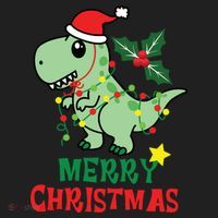 Merry Christmas Dino Holiday Women's Sweatshirt thumb 2