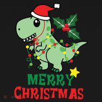 Merry Christmas Dino Holiday Backpack thumb 2