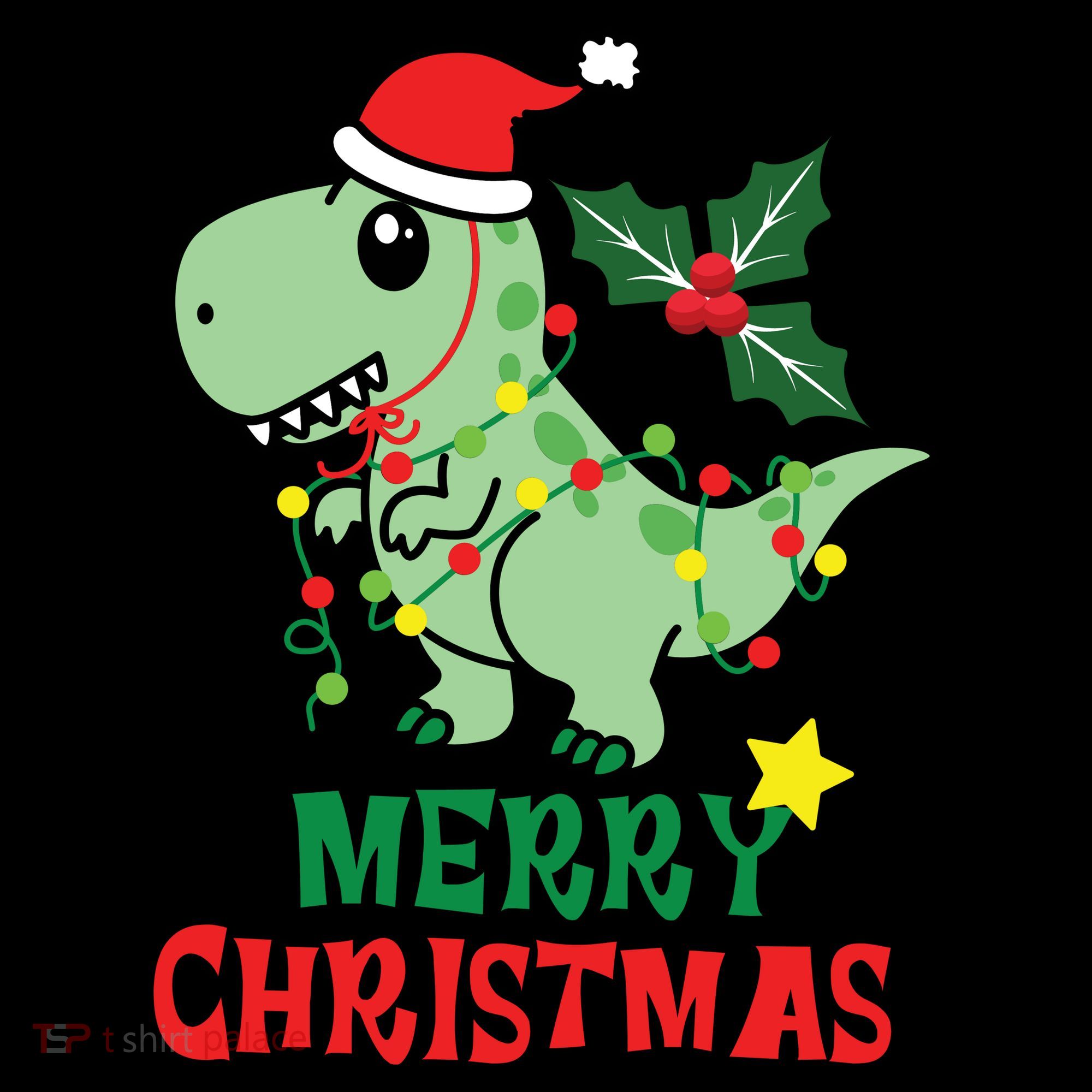 Merry Christmas Dino Holiday Coaster
