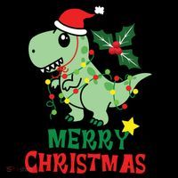 Merry Christmas Dino Holiday Toddler Hoodie thumb 2