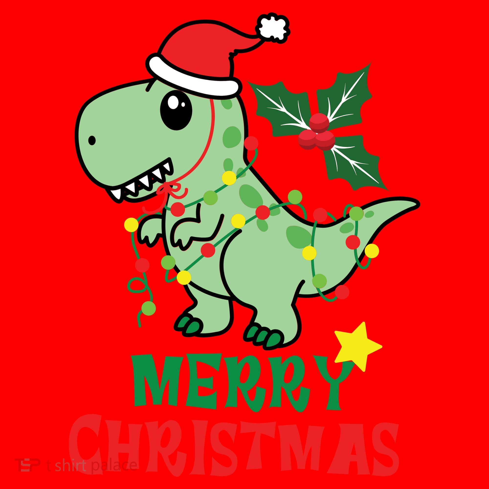 Merry Christmas Dino Holiday Santa Hat