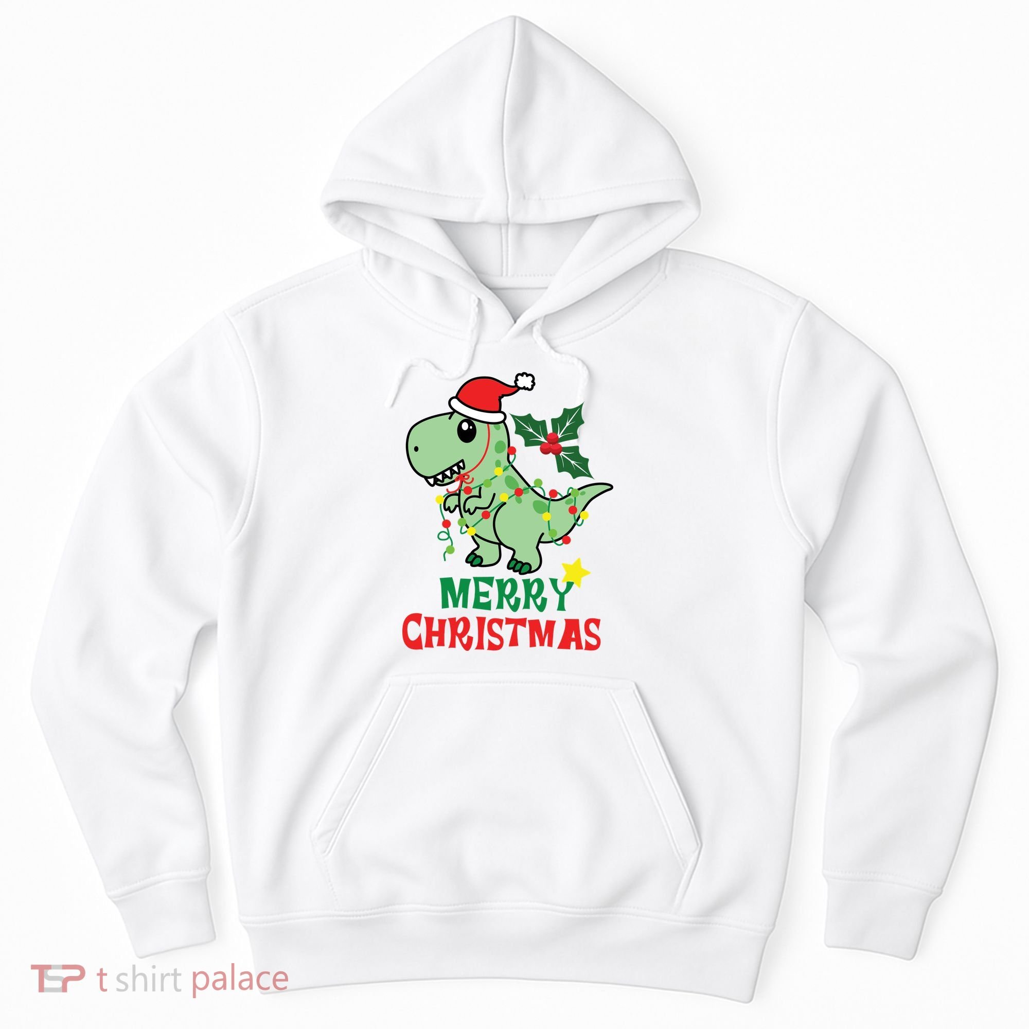 Merry Christmas Dino Holiday Hoodie