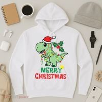 Merry Christmas Dino Holiday Hoodie thumb 3