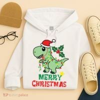 Merry Christmas Dino Holiday Hoodie thumb 4