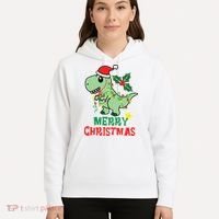 Merry Christmas Dino Holiday Hoodie thumb 5
