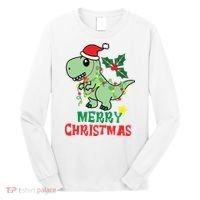 Merry Christmas Dino Holiday Long Sleeve Shirt thumb 0