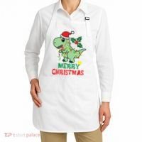 Merry Christmas Dino Holiday Apron thumb 2