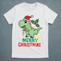 Merry Christmas Dino Holiday T-Shirt thumb 5
