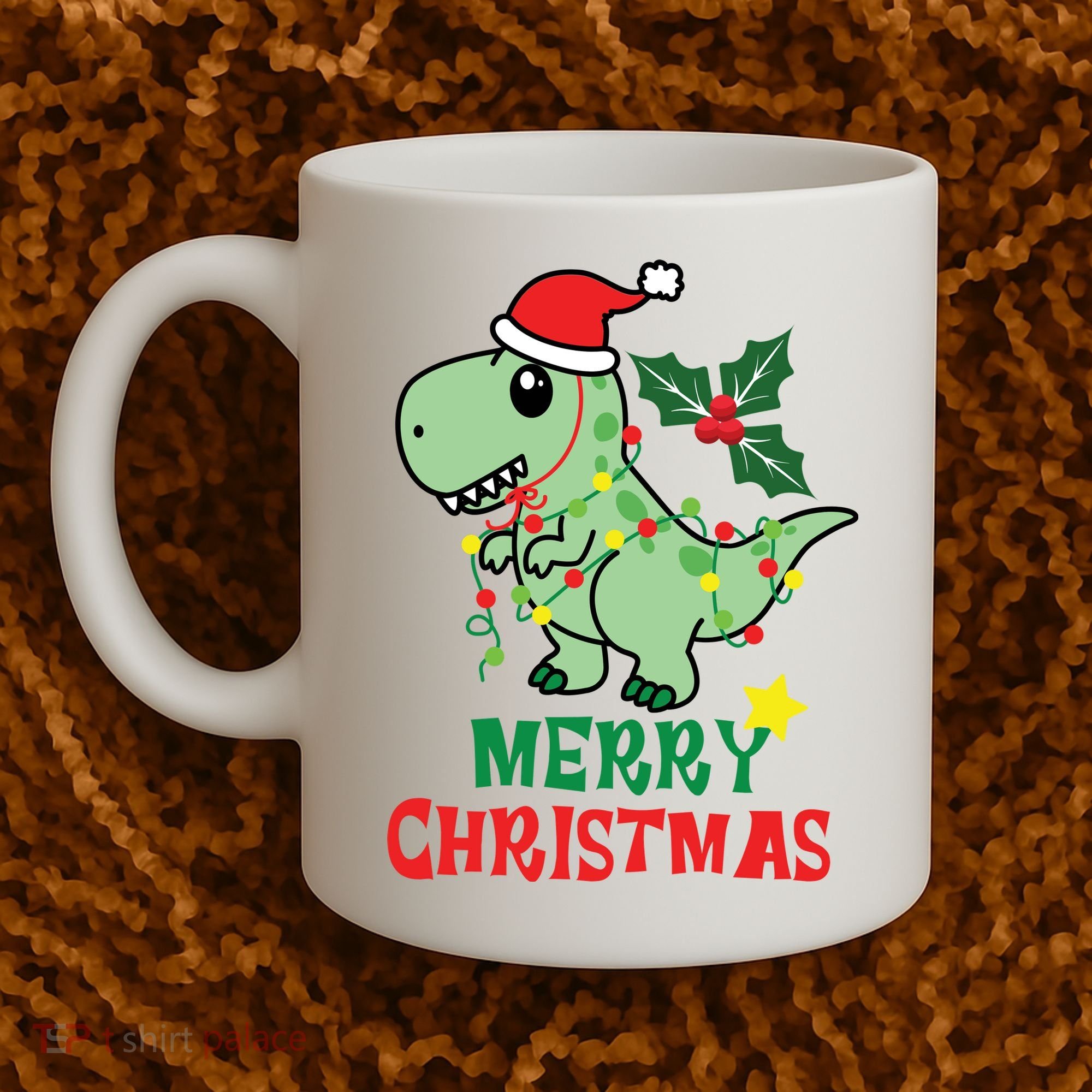 Merry Christmas Dino Holiday Coffee Mug
