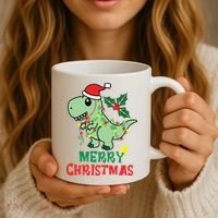 Merry Christmas Dino Holiday Coffee Mug thumb 3