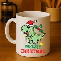Merry Christmas Dino Holiday Coffee Mug thumb 4
