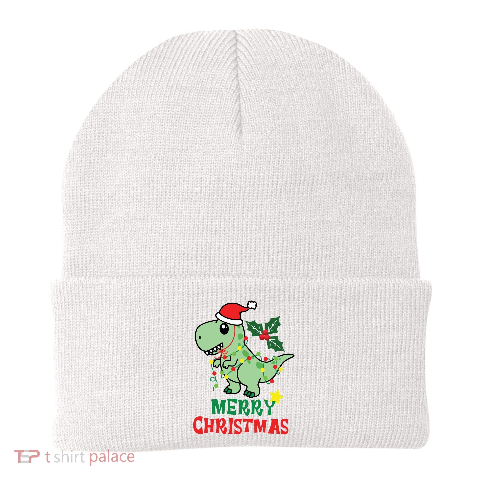 Merry Christmas Dino Holiday Beanie