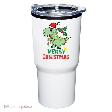 Merry Christmas Dino Holiday Tumbler