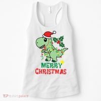 Merry Christmas Dino Holiday Women's Tank Top thumb 0