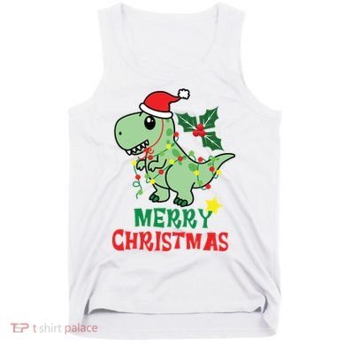 Merry Christmas Dino Holiday Tank Top
