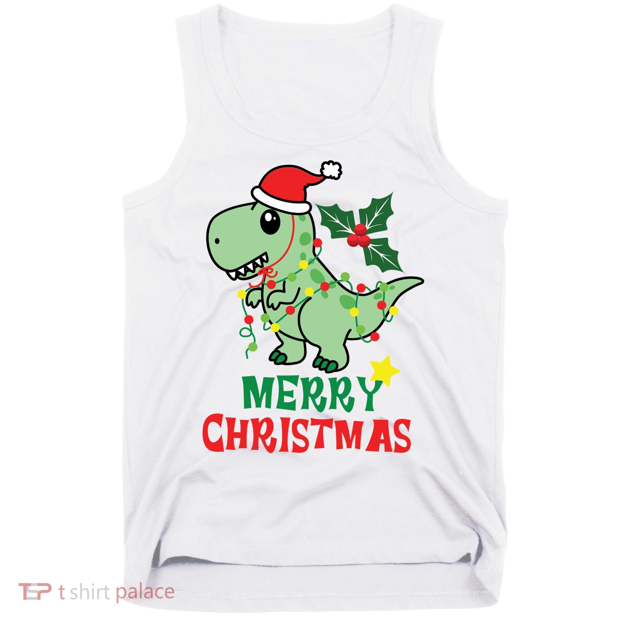 Merry Christmas Dino Holiday Tank Top