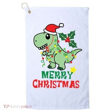 Merry Christmas Dino Holiday Golf Towel