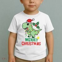 Merry Christmas Dino Holiday Toddler T-Shirt thumb 2
