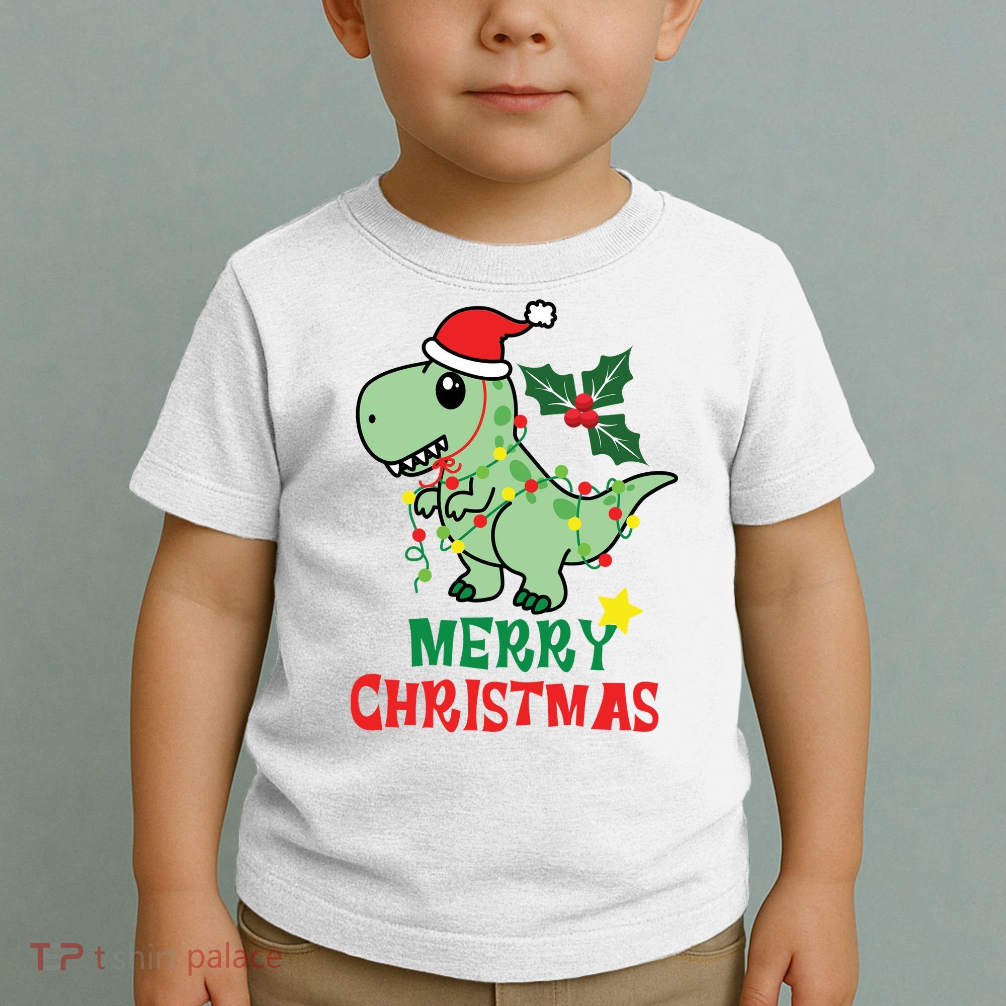 Merry Christmas Dino Holiday Toddler T-Shirt