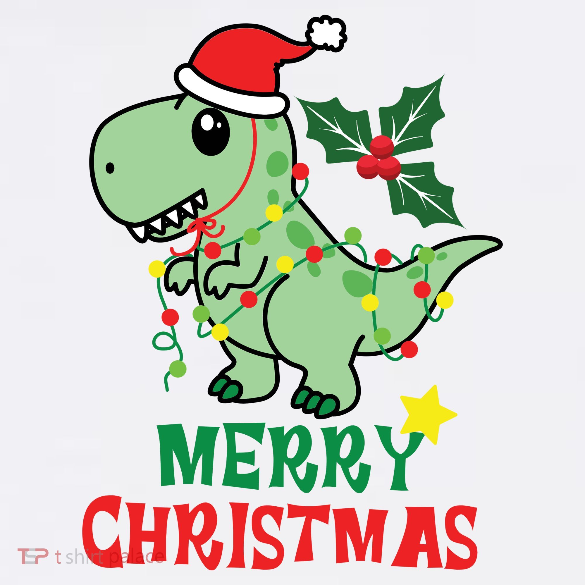 Merry Christmas Dino Holiday Toddler T-Shirt