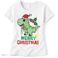 Merry Christmas Dino Holiday Women's T-Shirt thumb 0