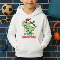 Merry Christmas Dino Holiday Kids Hoodie thumb 2