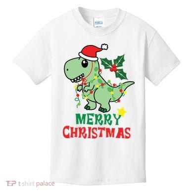 Merry Christmas Dino Holiday Kids T-Shirt