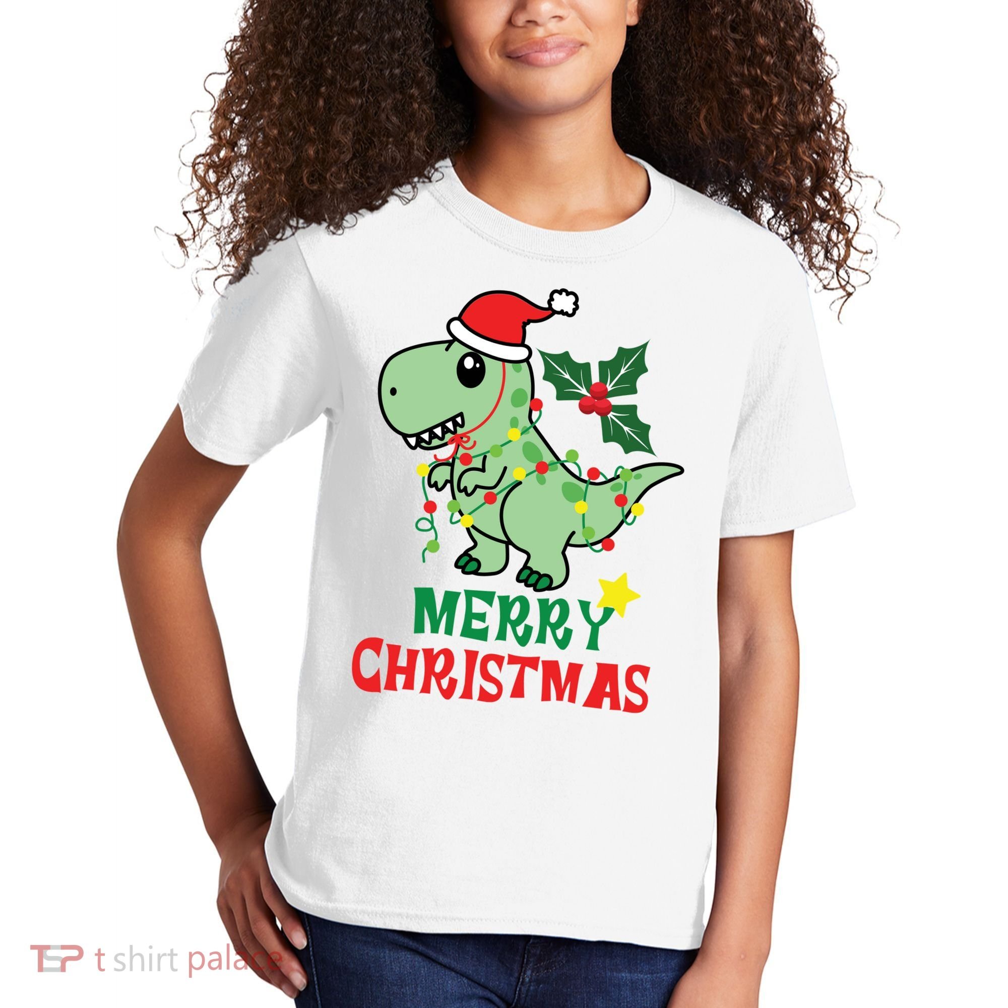 Merry Christmas Dino Holiday Kids T-Shirt