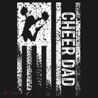 Mens Cheer Dad Vintage American Flag Father Cheerleader Squad T-Shirt thumb 7