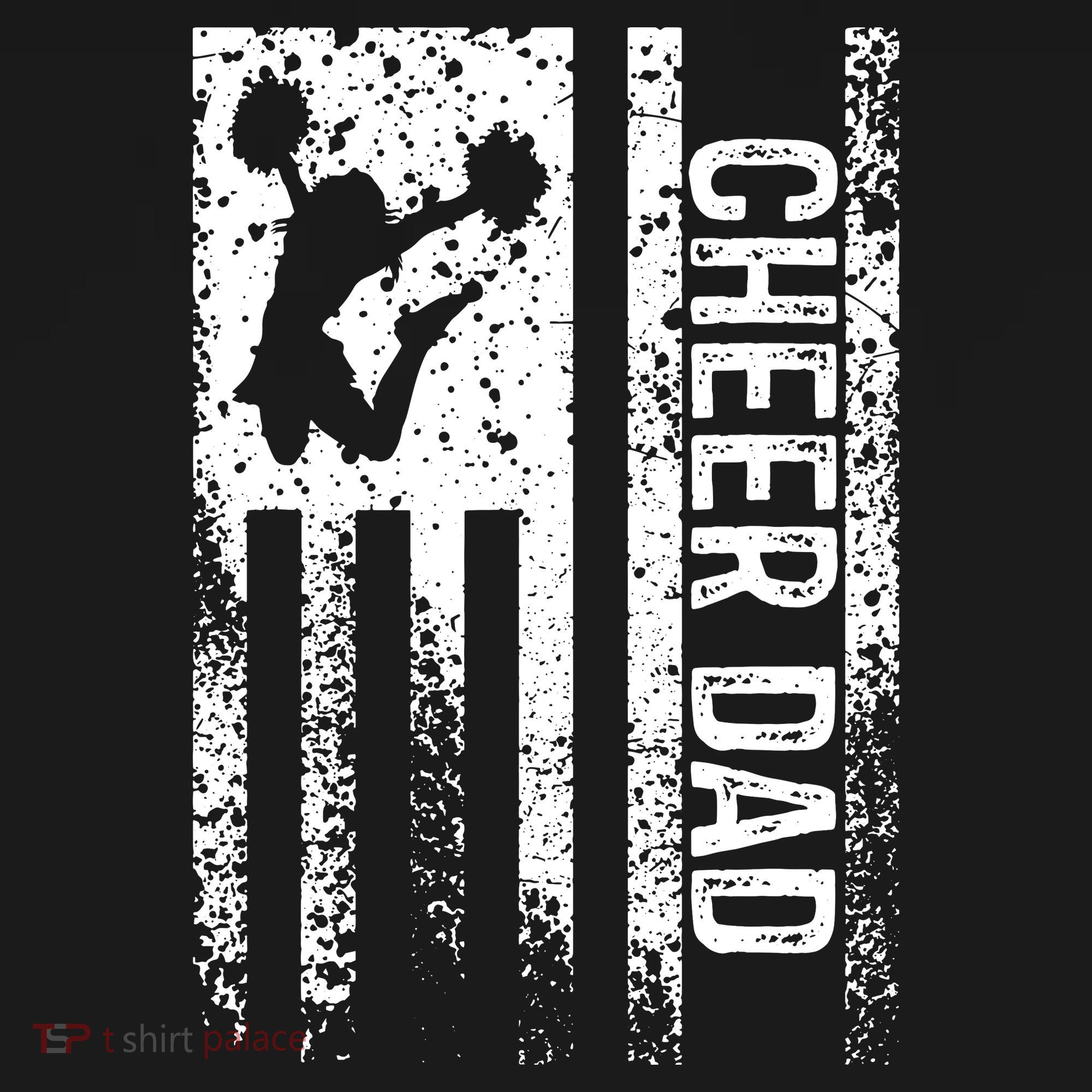 Mens Cheer Dad Vintage American Flag Father Cheerleader Squad T-Shirt