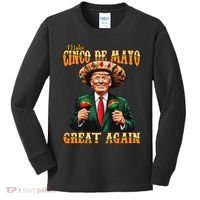 Make Cinco De Mayo Great Again Funny Trump Fiesta 5 De Mayo Kids Long Sleeve Shirt thumb 0