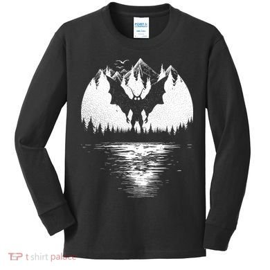 Mothman Cryptozoology Design Cryptid Kids Long Sleeve Shirt