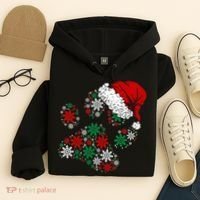 Merry Christmas Dog Paws Lights Santa hat Snowflake Xmas Hoodie thumb 4