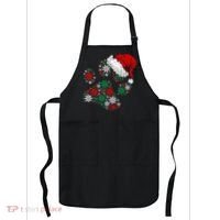 Merry Christmas Dog Paws Lights Santa hat Snowflake Xmas Apron thumb 0