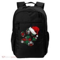 Merry Christmas Dog Paws Lights Santa hat Snowflake Xmas Backpack thumb 0