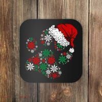 Merry Christmas Dog Paws Lights Santa hat Snowflake Xmas Coaster thumb 0