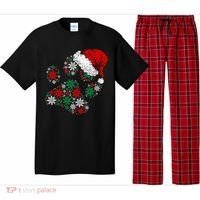 Merry Christmas Dog Paws Lights Santa hat Snowflake Xmas Pajama Set thumb 0