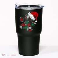 Merry Christmas Dog Paws Lights Santa hat Snowflake Xmas Tumbler thumb 0
